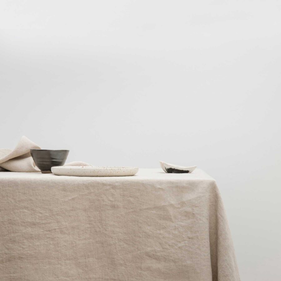 Washed Linen Dining Tablecloth in Natural