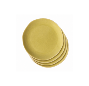 Broom Yellow Four-Piece Dessert Plate Set
