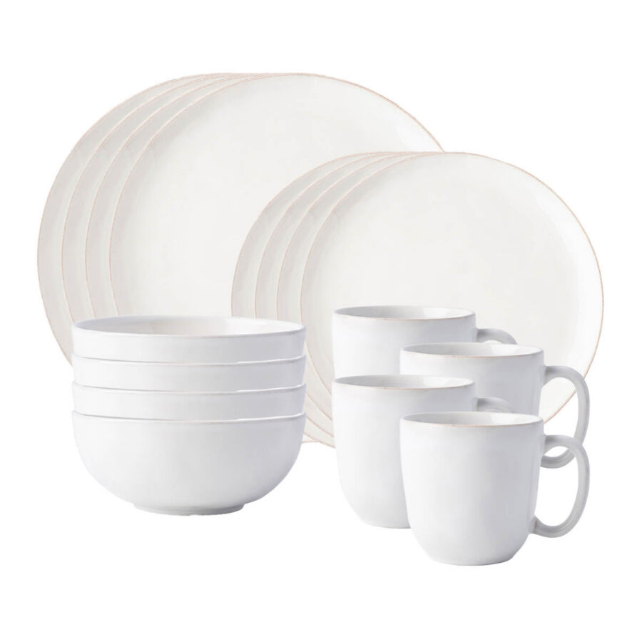Timeless White Coupe Sixteen Piece Dinnerware Set
