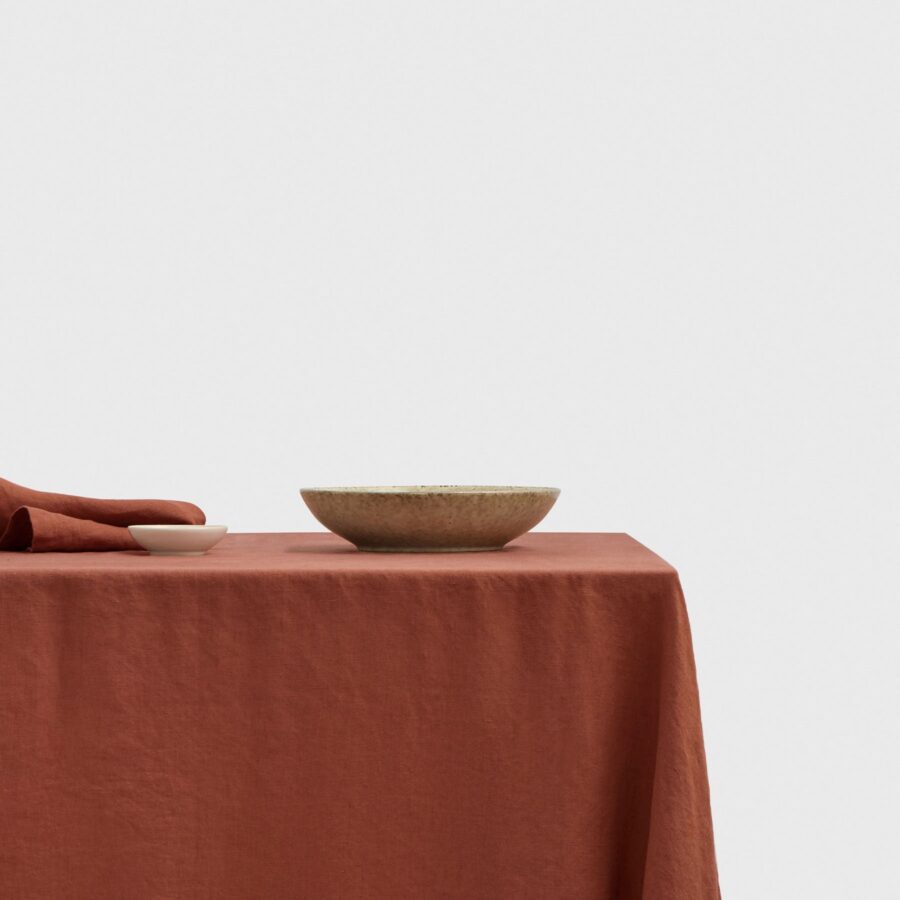 Soft Linen Dining Tablecloth in Sienna