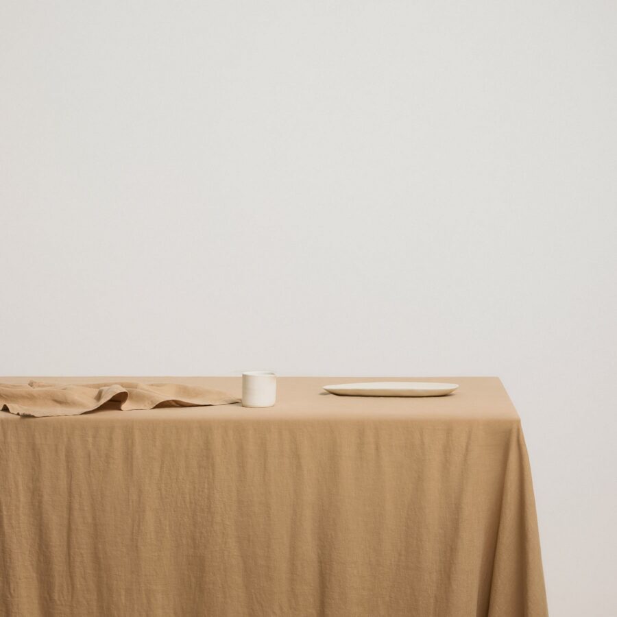 Washed Linen Dining Tablecloth in Sand