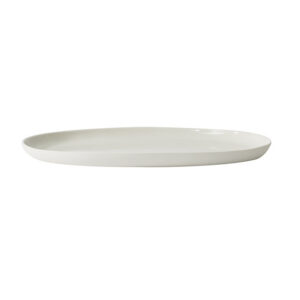Textured Quartz Gray Oval Serving Tray