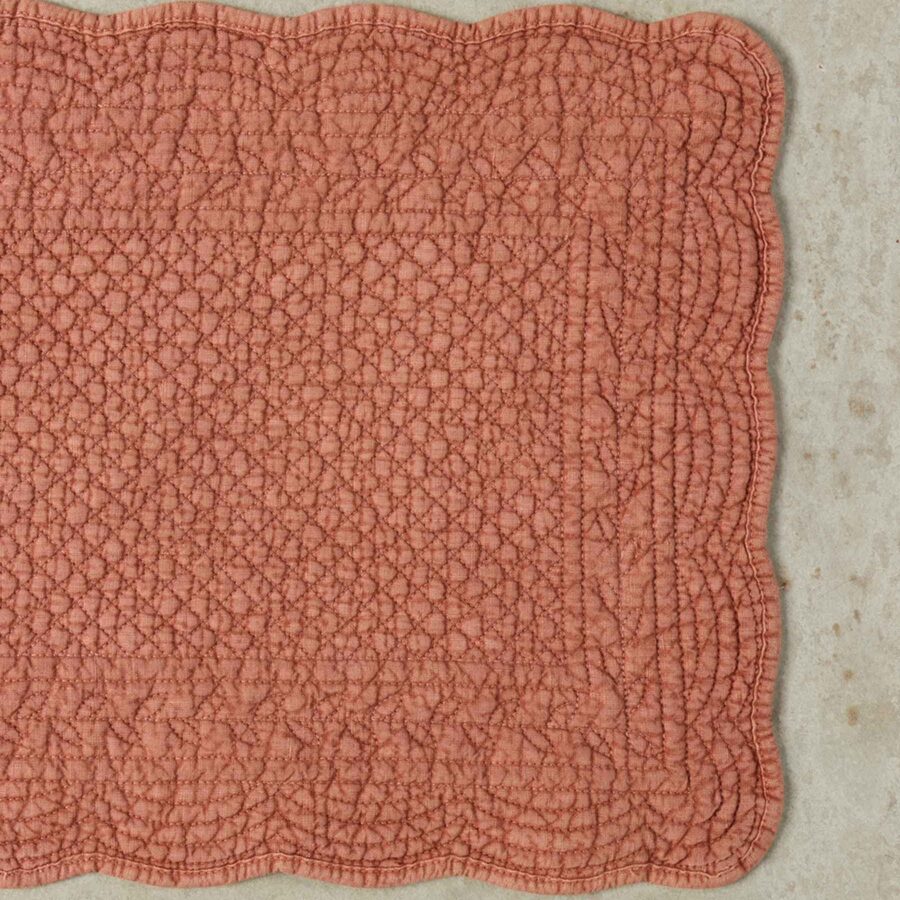 Embroidered Linen Dining Placemat Set in Sienna