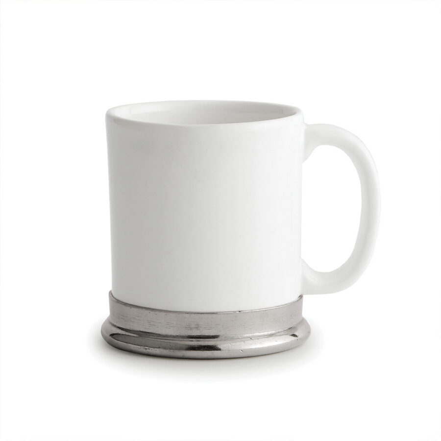 White Elegant Metal Coffee Mug
